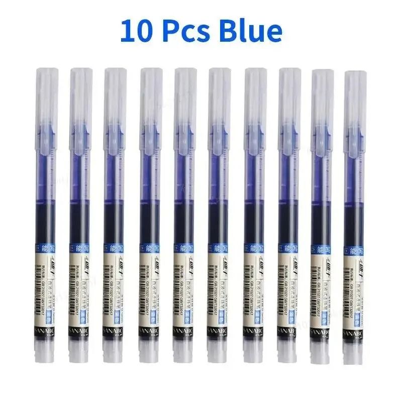 10Piece Professional 05mm NeedleTip Gel Pen Set Straight Liquid Ink For Office And School 7