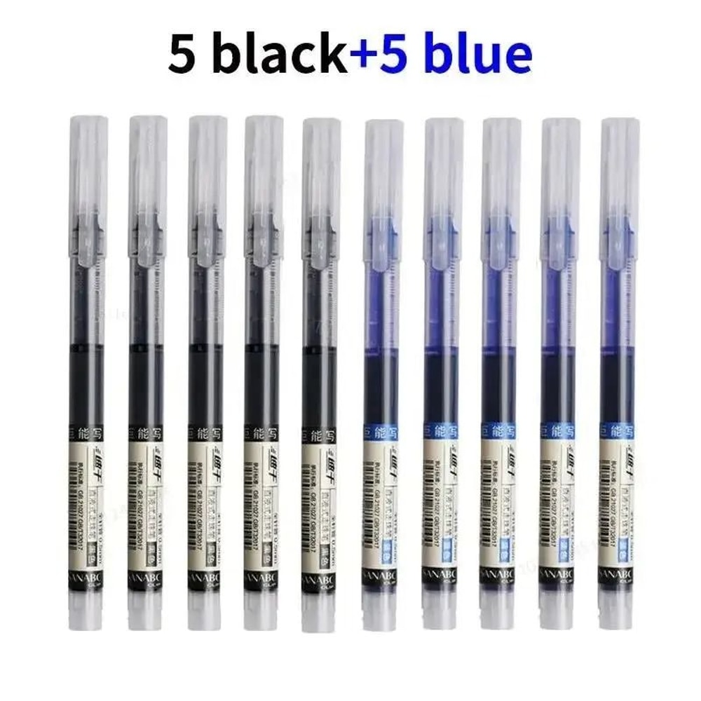 10Piece Professional 05mm NeedleTip Gel Pen Set Straight Liquid Ink For Office And School 9
