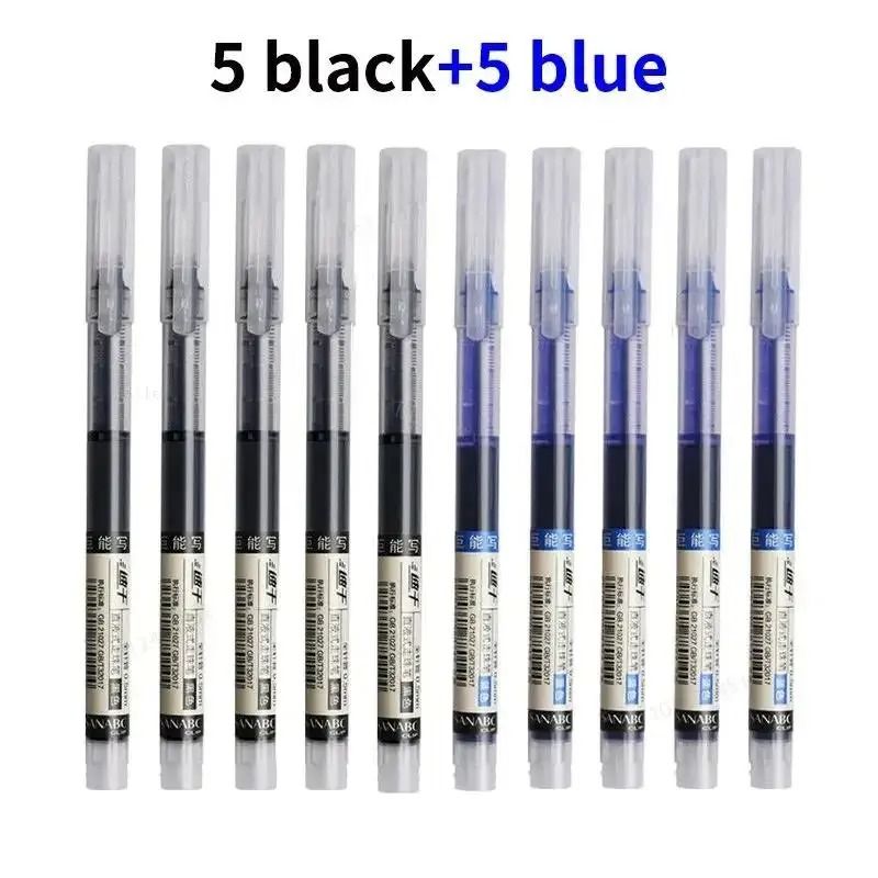 10Piece Professional 05mm NeedleTip Gel Pen Set Straight Liquid Ink For Office And School 9