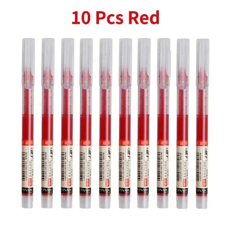 10Piece Professional 05mm NeedleTip Gel Pen Set Straight Liquid Ink For Office And School 8