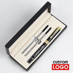 luxury metal signature roller pen – executive business gift set with premium presentation box