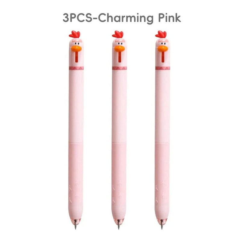Funny Chicken Click Gel Pen 05mm FastDrying Stress Relief Toy Cute Korean Stationery For School 11