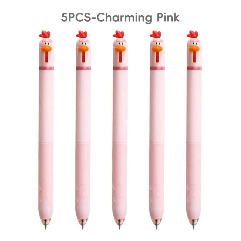 Funny Chicken Click Gel Pen 05mm FastDrying Stress Relief Toy Cute Korean Stationery For School 15