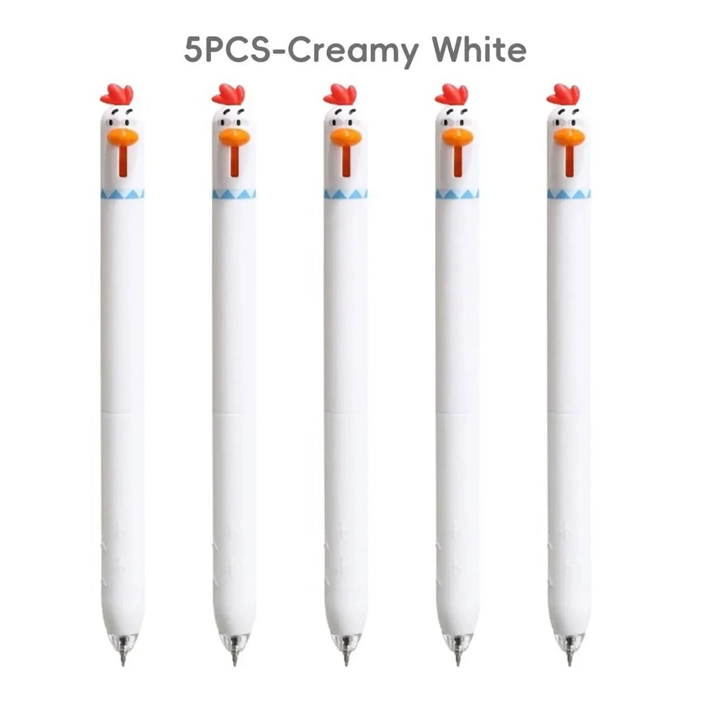 Funny Chicken Click Gel Pen 05mm FastDrying Stress Relief Toy Cute Korean Stationery For School 17