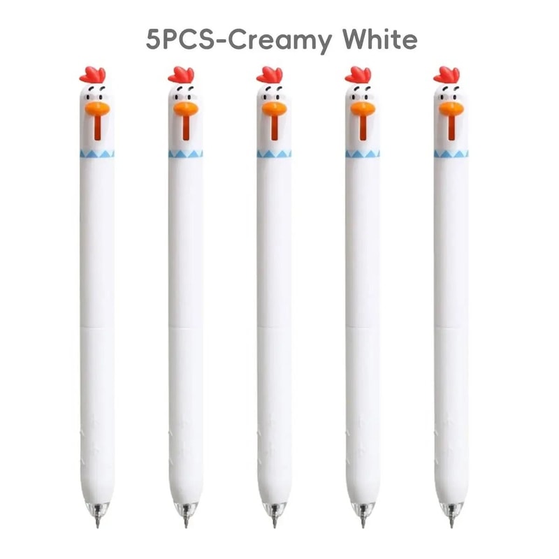 Funny Chicken Click Gel Pen 05mm FastDrying Stress Relief Toy Cute Korean Stationery For School 17