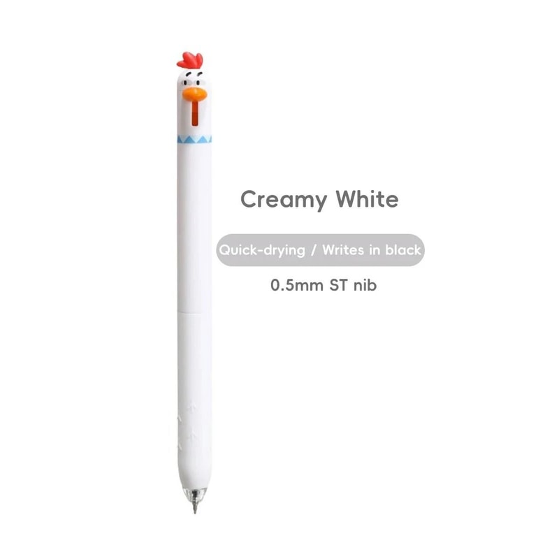 Funny Chicken Click Gel Pen 05mm FastDrying Stress Relief Toy Cute Korean Stationery For School 6