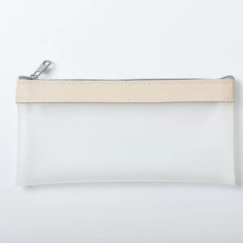 Transparent Matte Large Capacity Pencil Case Versatile School Stationery Cosmetic Organizer Bag 9