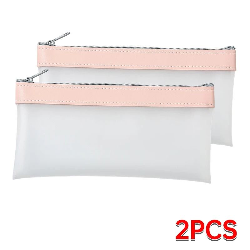 Transparent Matte Large Capacity Pencil Case Versatile School Stationery Cosmetic Organizer Bag 11