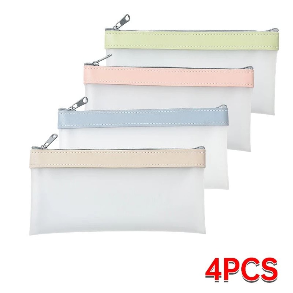 Transparent Matte Large Capacity Pencil Case Versatile School Stationery Cosmetic Organizer Bag 14