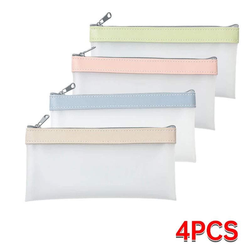 Transparent Matte Large Capacity Pencil Case Versatile School Stationery Cosmetic Organizer Bag 14