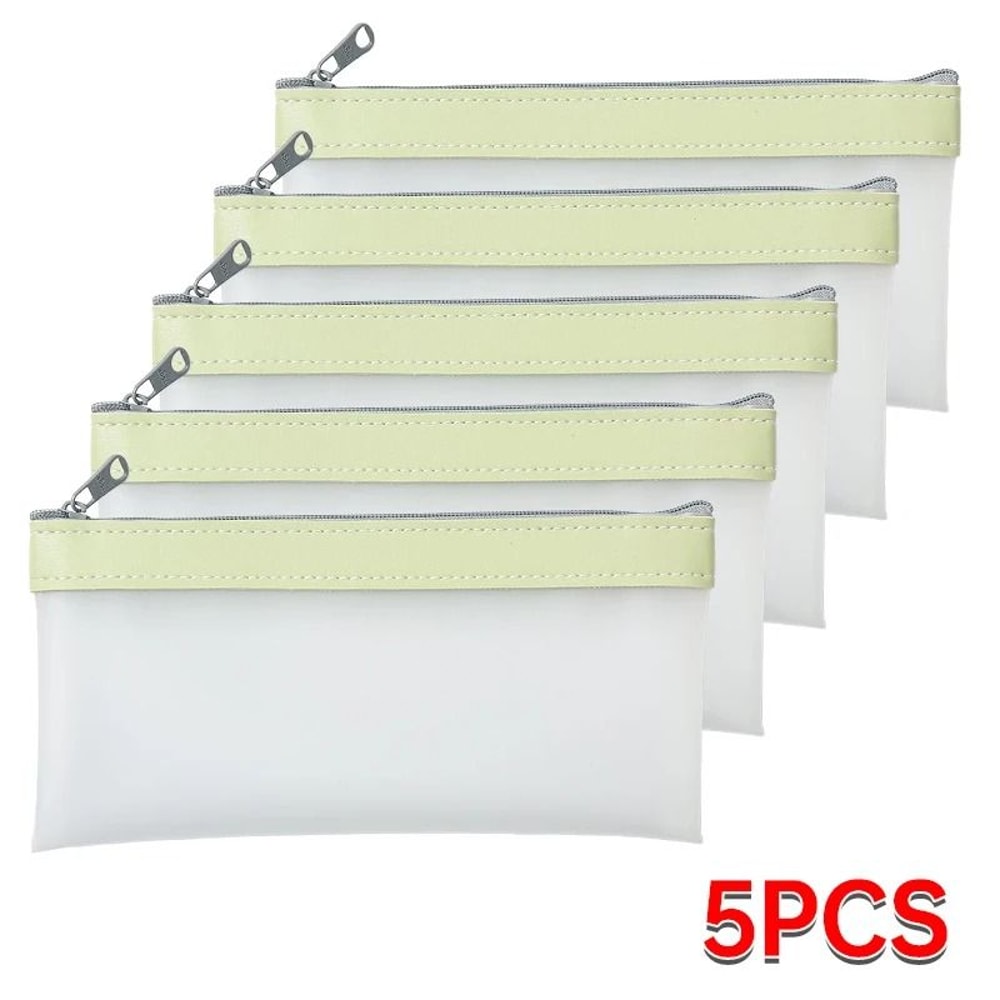 Transparent Matte Large Capacity Pencil Case Versatile School Stationery Cosmetic Organizer Bag 15