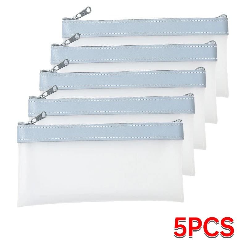 Transparent Matte Large Capacity Pencil Case Versatile School Stationery Cosmetic Organizer Bag 17