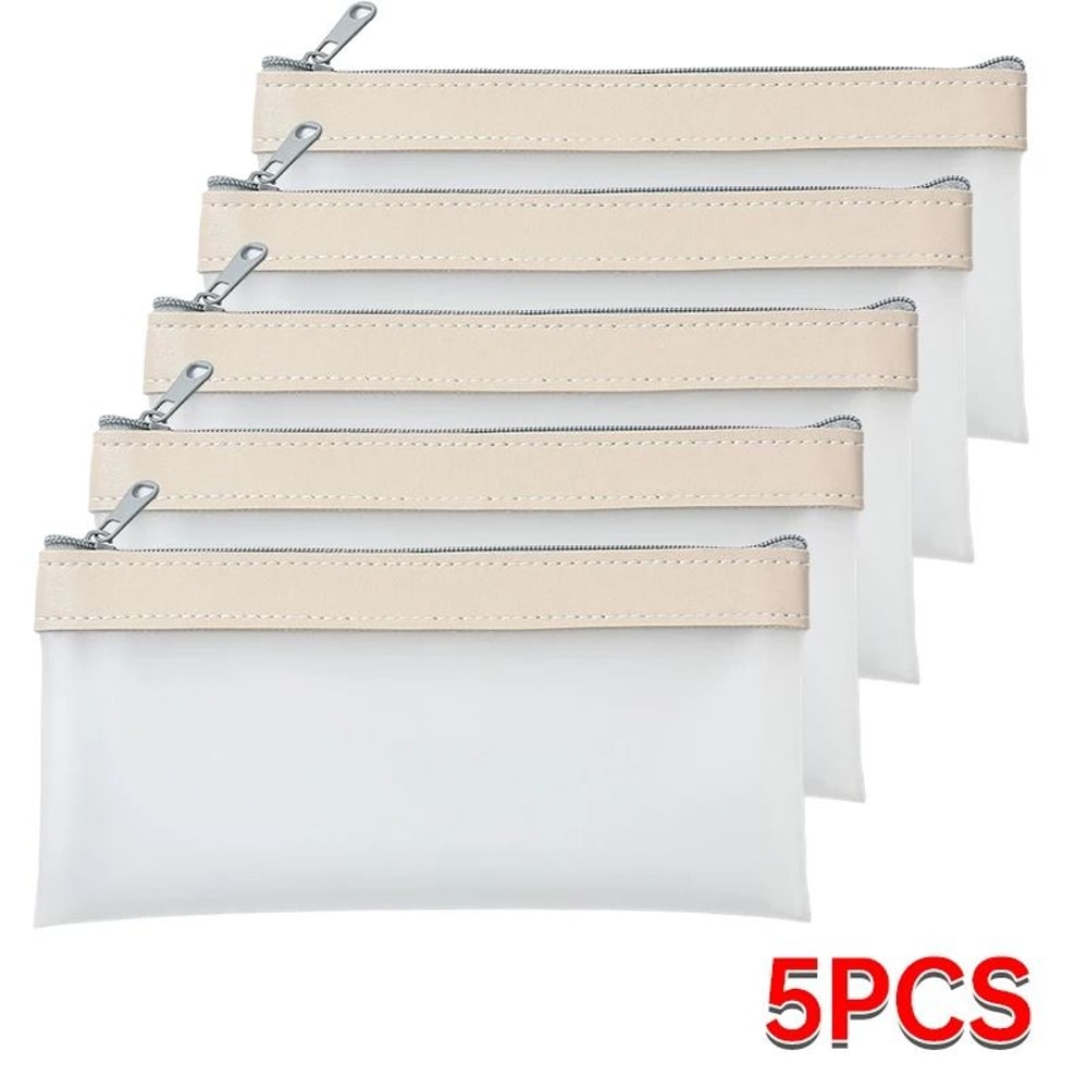 Transparent Matte Large Capacity Pencil Case Versatile School Stationery Cosmetic Organizer Bag 18