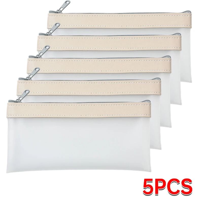 Transparent Matte Large Capacity Pencil Case Versatile School Stationery Cosmetic Organizer Bag 18