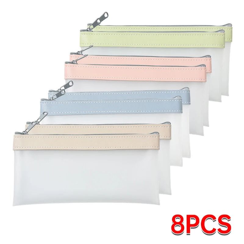 Transparent Matte Large Capacity Pencil Case Versatile School Stationery Cosmetic Organizer Bag 19