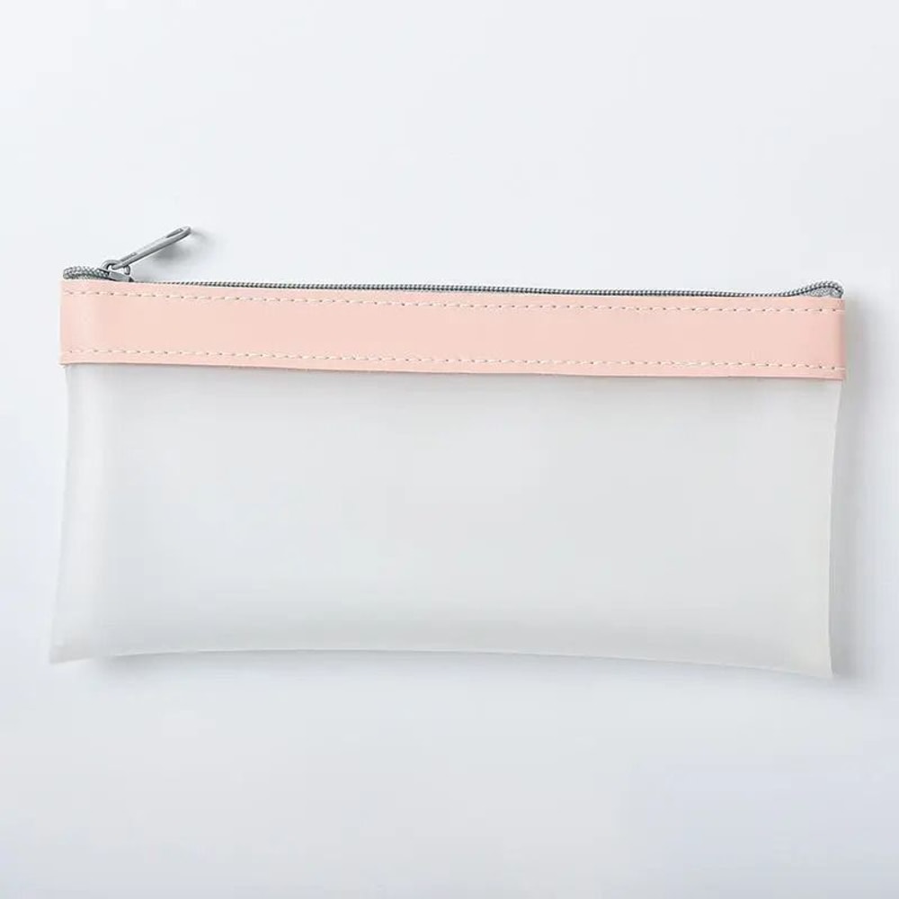 Transparent Matte Large Capacity Pencil Case Versatile School Stationery Cosmetic Organizer Bag 7