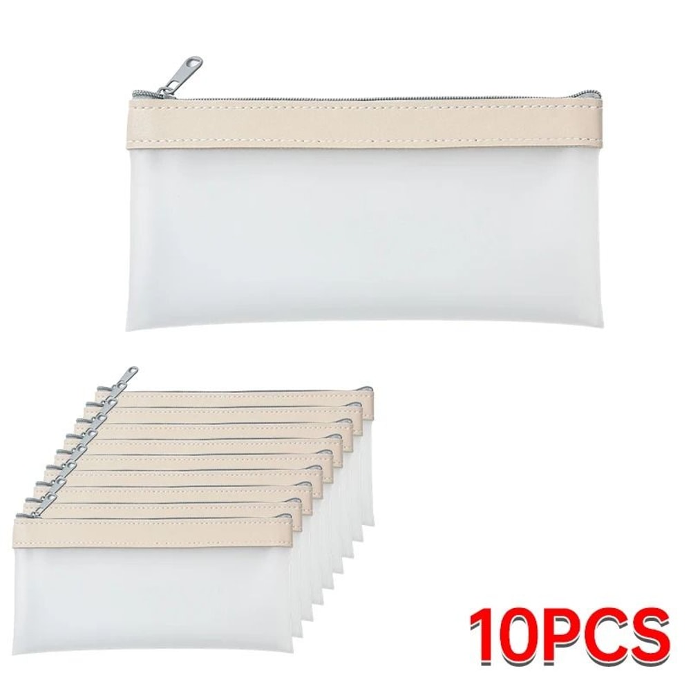 Transparent Matte Large Capacity Pencil Case Versatile School Stationery Cosmetic Organizer Bag 23