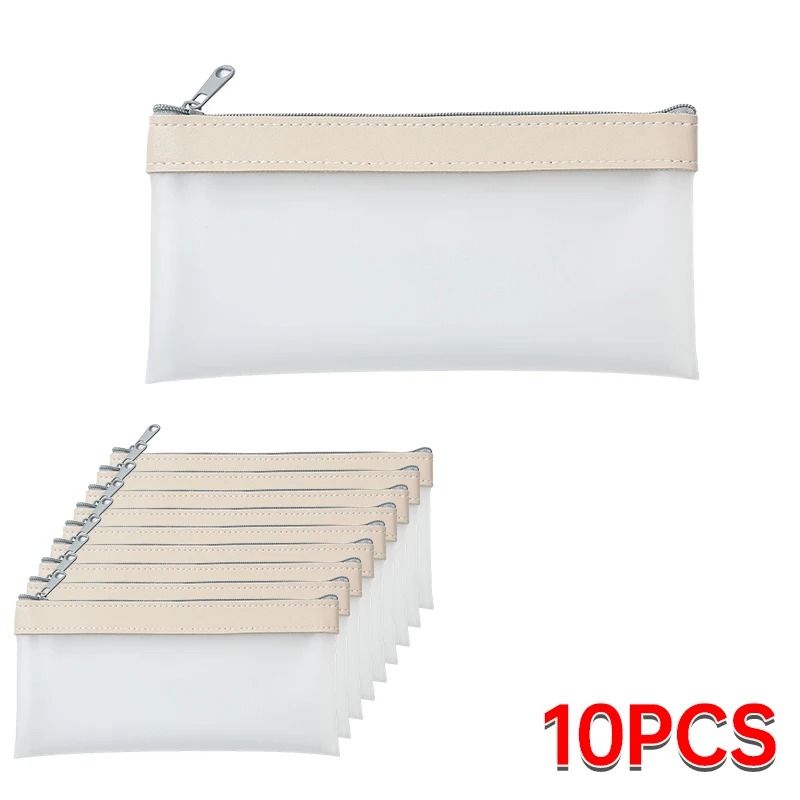 Transparent Matte Large Capacity Pencil Case Versatile School Stationery Cosmetic Organizer Bag 23