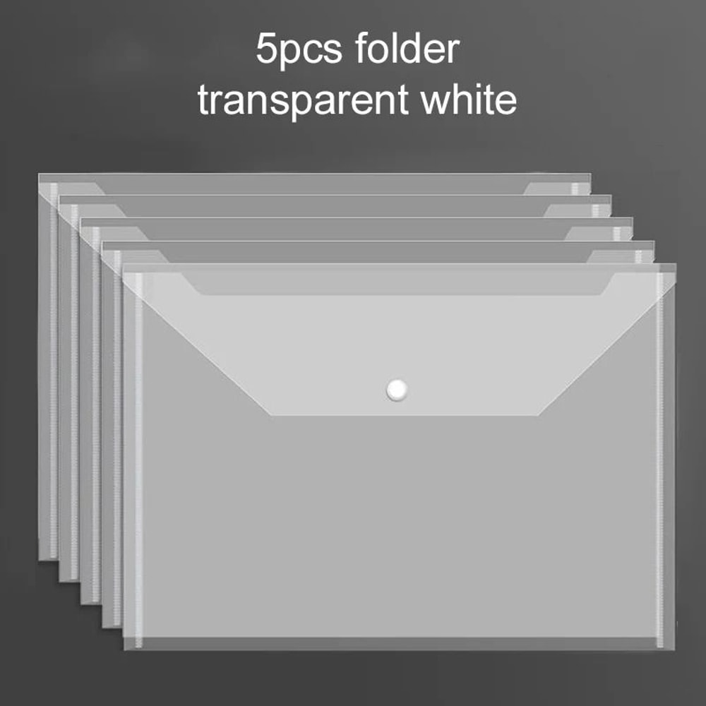 A4 Transparent Waterproof File Bags 510pcs LargeCapacity Snapon Plastic Storage For Archives 10
