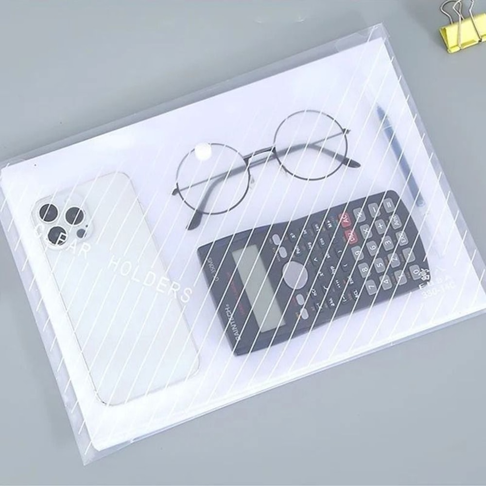 A4 Transparent Waterproof File Bags 510pcs LargeCapacity Snapon Plastic Storage For Archives 4