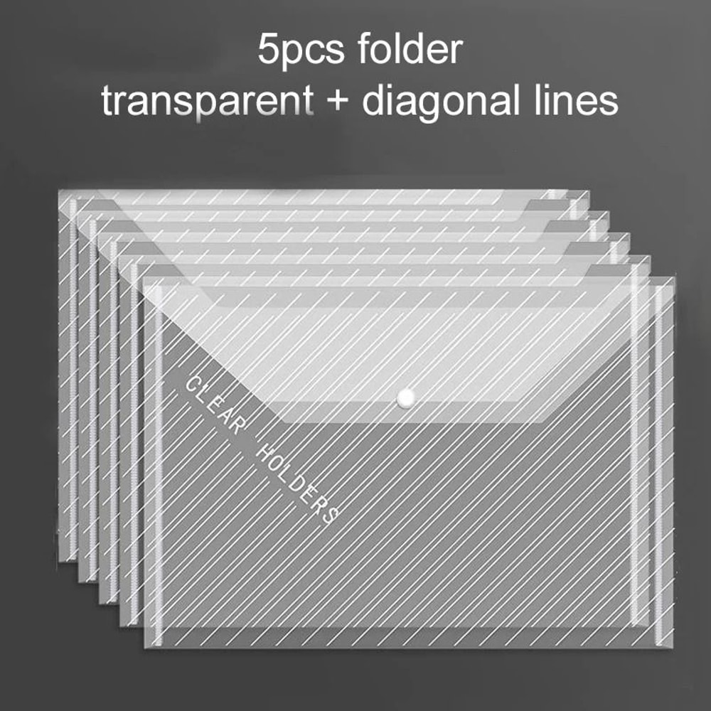 A4 Transparent Waterproof File Bags 510pcs LargeCapacity Snapon Plastic Storage For Archives 8