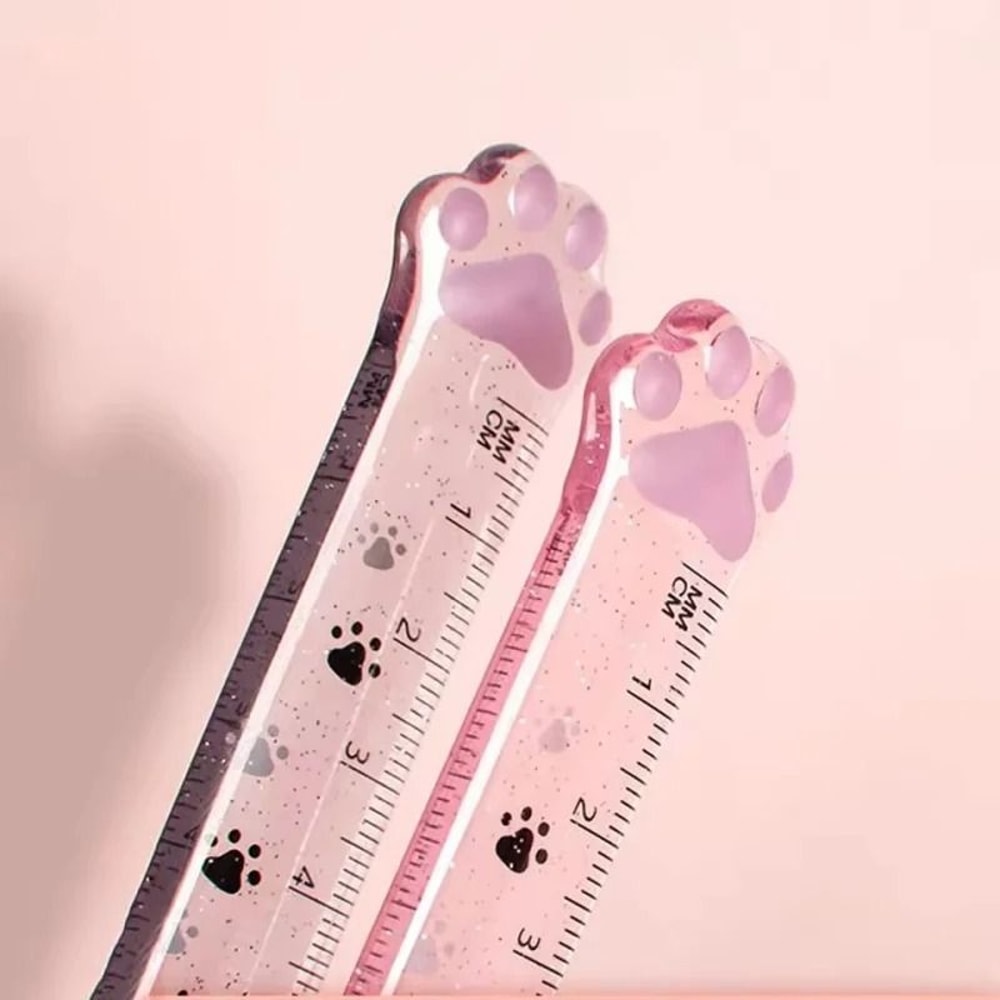 Cute Cat Paw Design 15cm Straight Ruler Kawaii Measuring Drawing Tool For School And Office 5