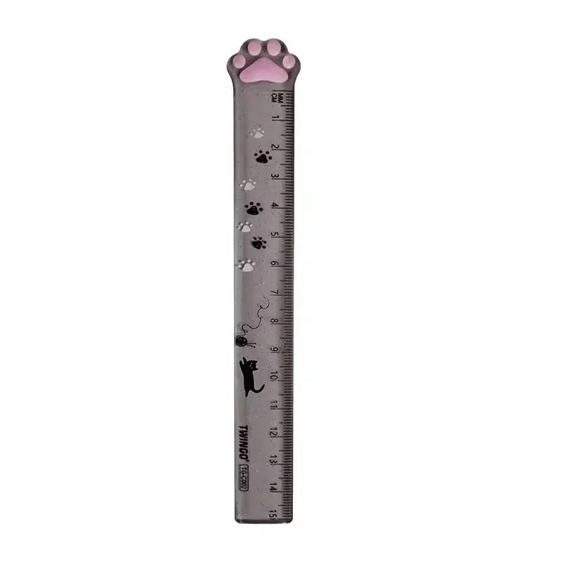 Cute Cat Paw Design 15cm Straight Ruler Kawaii Measuring Drawing Tool For School And Office 6