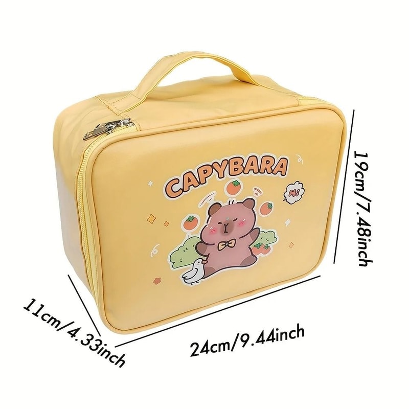 Cute Capybara Stationery Gift Set Deluxe Student Kit With Notebook Pencil Case Soft Grip Pens 1