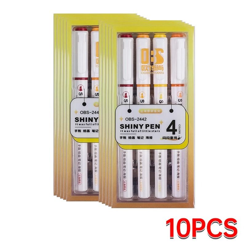 4Color Glitter Highlighter Markers Premium Kawaii Shimmer Stationery For Students And Journaling 16