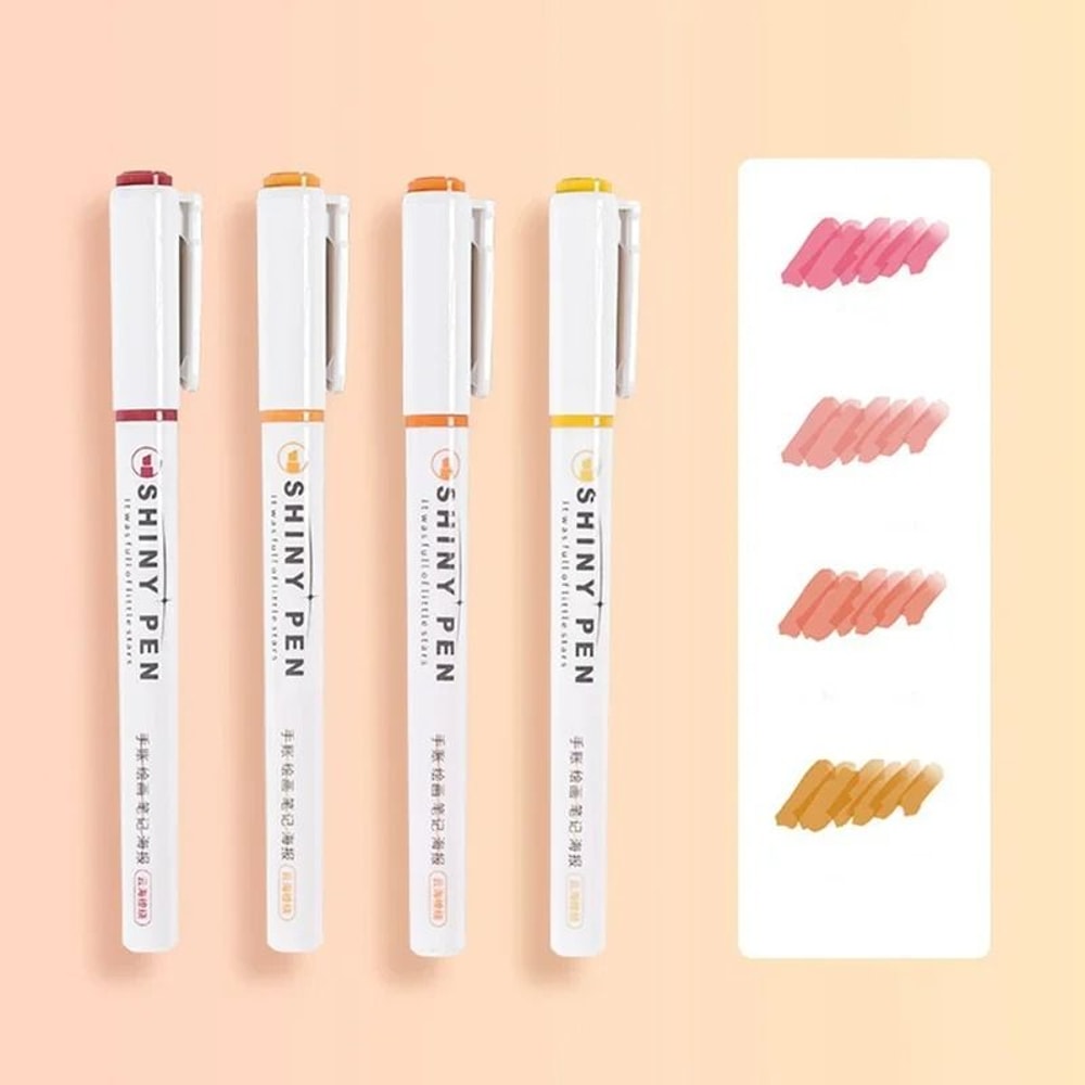4Color Glitter Highlighter Markers Premium Kawaii Shimmer Stationery For Students And Journaling 7