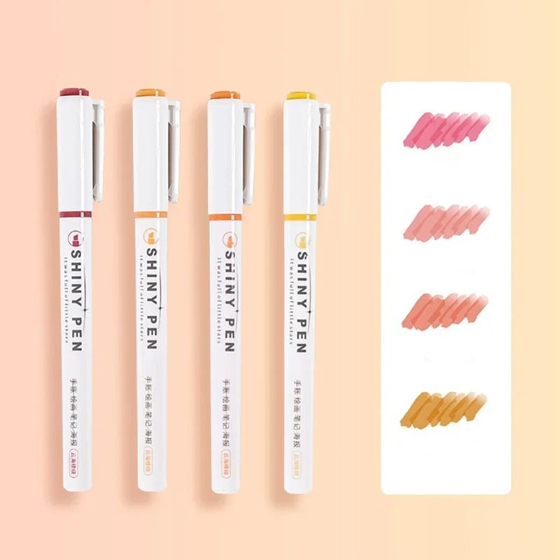 4Color Glitter Highlighter Markers Premium Kawaii Shimmer Stationery For Students And Journaling 7