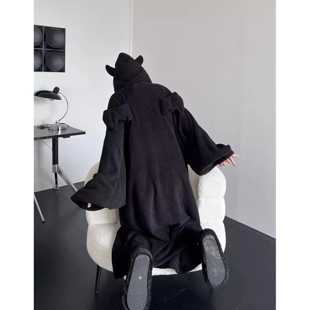 Thickened Padded Pajamas Oversized Hooded OnePiece Sleepwear Luxury Winter Homewear 3