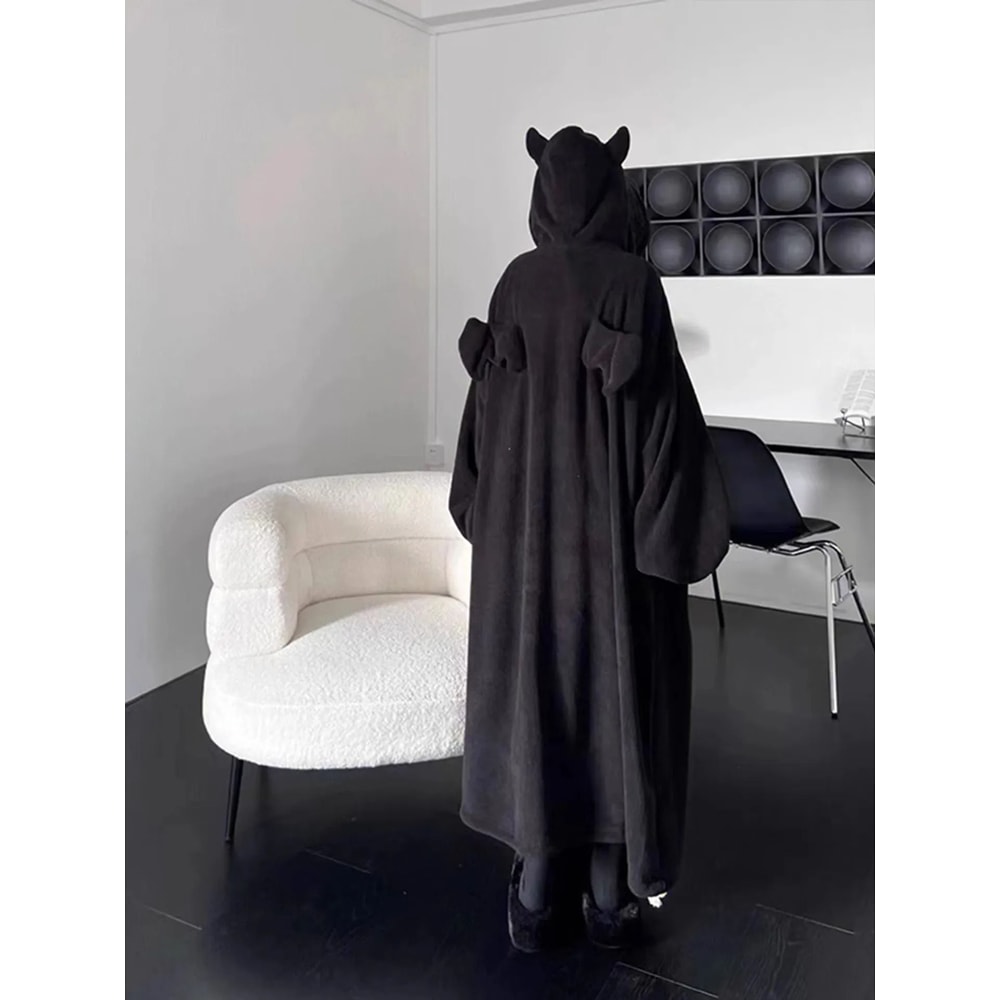 Thickened Padded Pajamas Oversized Hooded OnePiece Sleepwear Luxury Winter Homewear 4