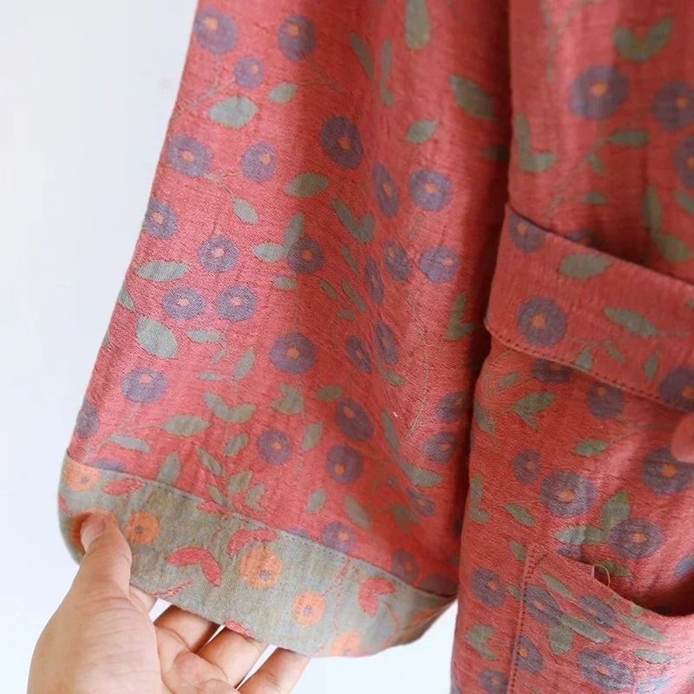 MultiColor Kimono Bathrobe Cotton Loose Home Sleepwear SpringSummer Robe With Belt 4