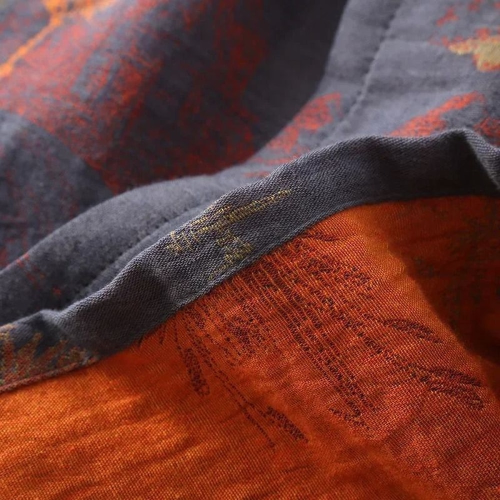 Mens Cotton Kimono Pajamas Jacquard Printed Roomwear Oversized Breathable Spring Bathrobe 5