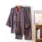 Mens Cotton Kimono Pajamas Jacquard Printed Roomwear Oversized Breathable Spring Bathrobe 8