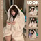 Autumn And Winter Ladies Warm Rabbit Ear Pajamas Cartoon New Robe Ins Girls Student Homewear 0