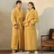 2026 Premium Thick Cotton Robe Light Luxury Extended Pajama Comfortable Couples Bathrobe 3