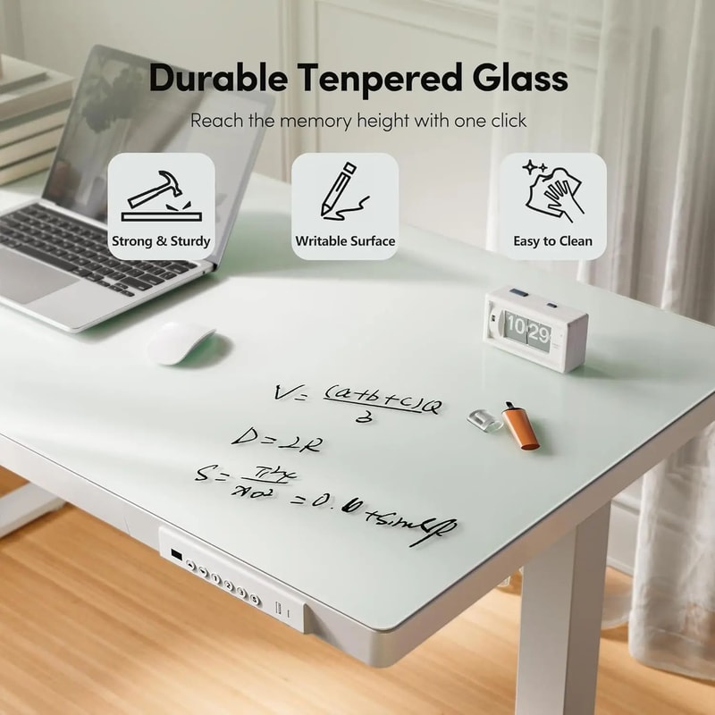 Adjustable Electric Standing Desk 48 X 24 Modern Maple Office Desk With Storage Bag And Headphone H 4