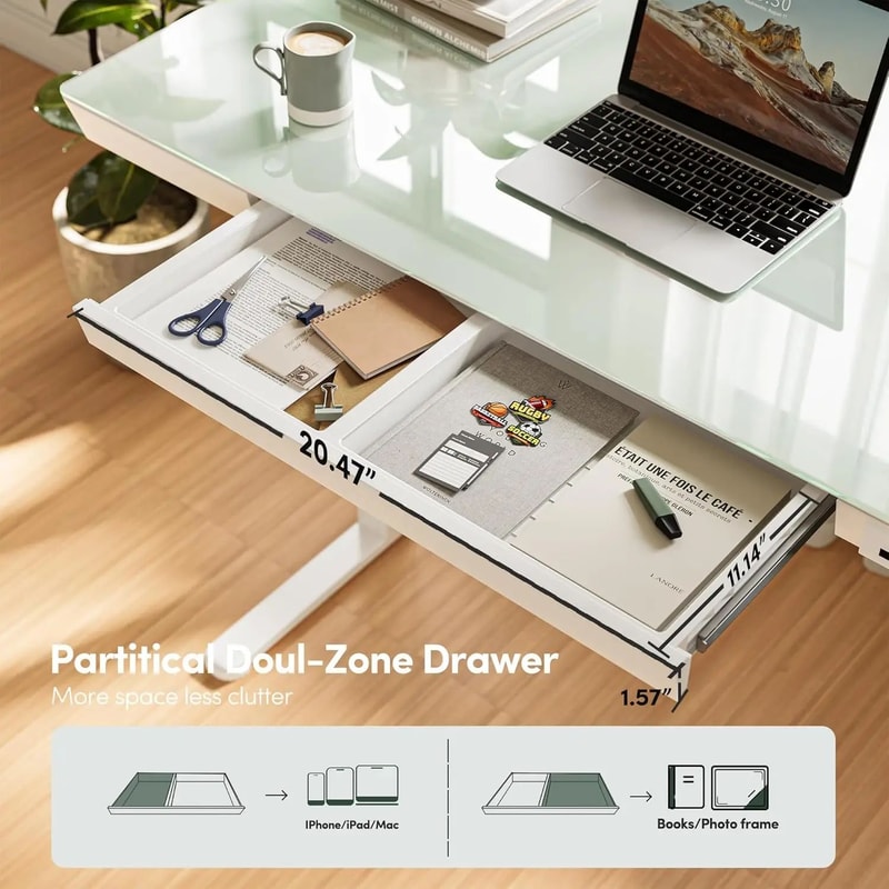 Adjustable Electric Standing Desk 48 X 24 Modern Maple Office Desk With Storage Bag And Headphone H 5