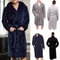 Mens Fashion Winter Plush Shawl Robe Warm Lengthened Home Sleepwear Luxury Bathrobe Coat 0