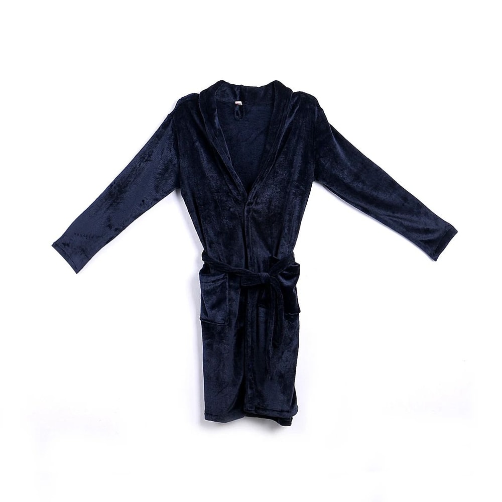 Mens Fashion Winter Plush Shawl Robe Warm Lengthened Home Sleepwear Luxury Bathrobe Coat 5