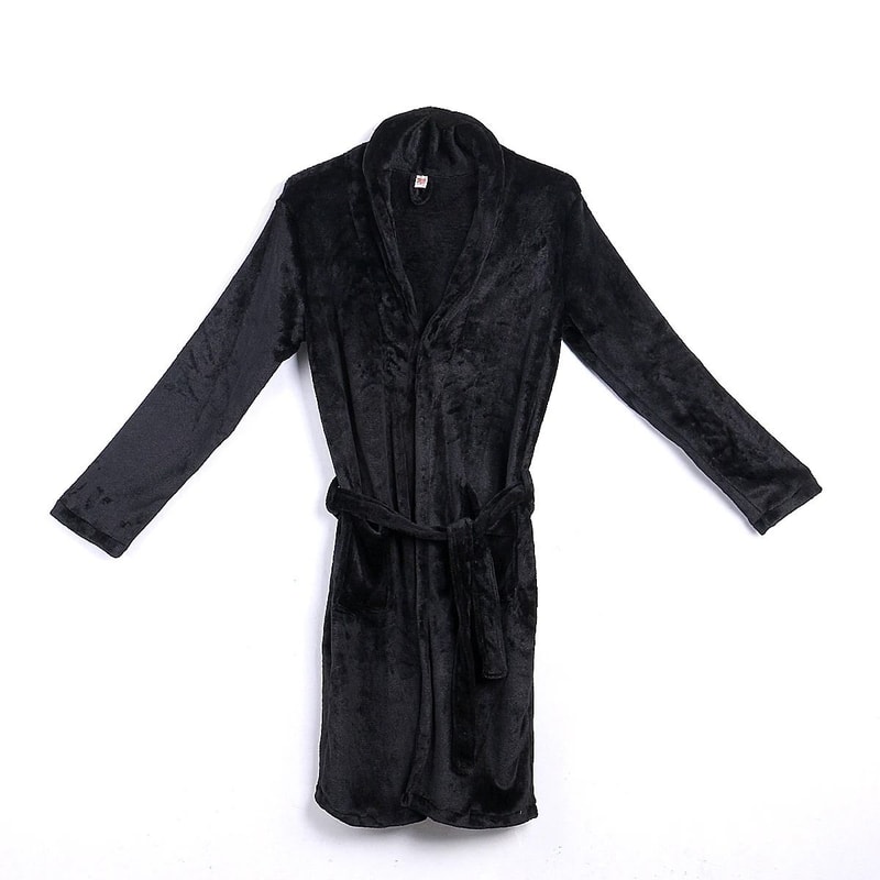 Mens Fashion Winter Plush Shawl Robe Warm Lengthened Home Sleepwear Luxury Bathrobe Coat 6