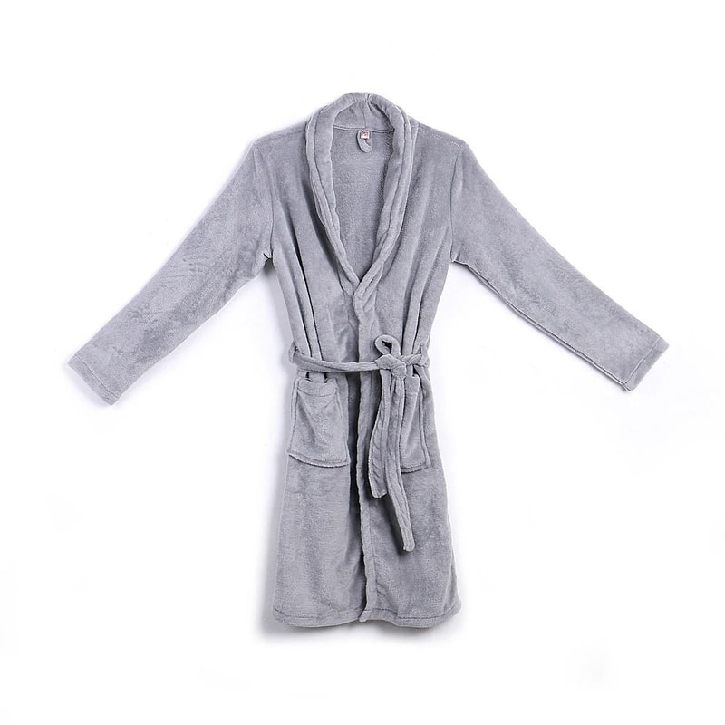 Mens Fashion Winter Plush Shawl Robe Warm Lengthened Home Sleepwear Luxury Bathrobe Coat 8