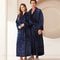 Autumn Winter Thicken Coral Fleece Robe Warm Flannel Couples Long Gown Premium Lounge Wear 2