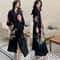 New Spring Summer Female Long Robe Set Sexy Flower Print Kimono Silk Satin Casual Lounge Wear 10