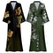 New Spring Summer Female Long Robe Set Sexy Flower Print Kimono Silk Satin Casual Lounge Wear 1