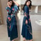 New Spring Summer Female Long Robe Set Sexy Flower Print Kimono Silk Satin Casual Lounge Wear 8