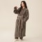 Thickened Flannel Robe Pants Pajamas Set Striped Coral Velvet Couples Bathrobe Winter Homewear 0