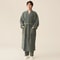 Thickened Flannel Robe Pants Pajamas Set Striped Coral Velvet Couples Bathrobe Winter Homewear 10